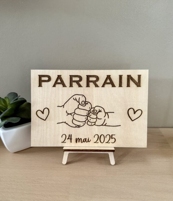 Plaque personnalisée PARRAIN / MARRAINE