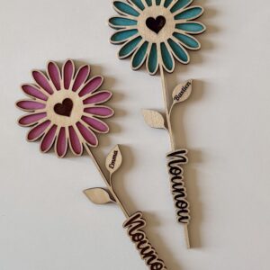Fleur en bois personnalisée